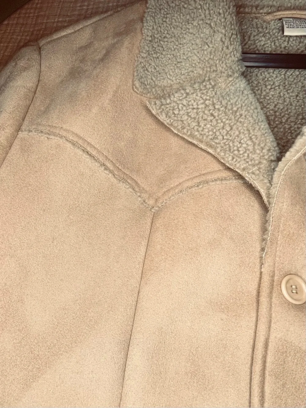 Perry Ellis Faux Suede Sherpa Western Rancher Jacket NWT L Cozy Luxe